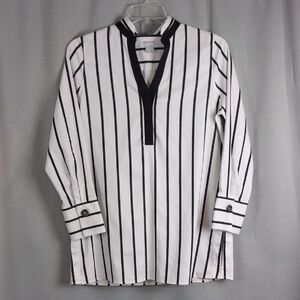 Chico's Black and White‎ Striped Tunic